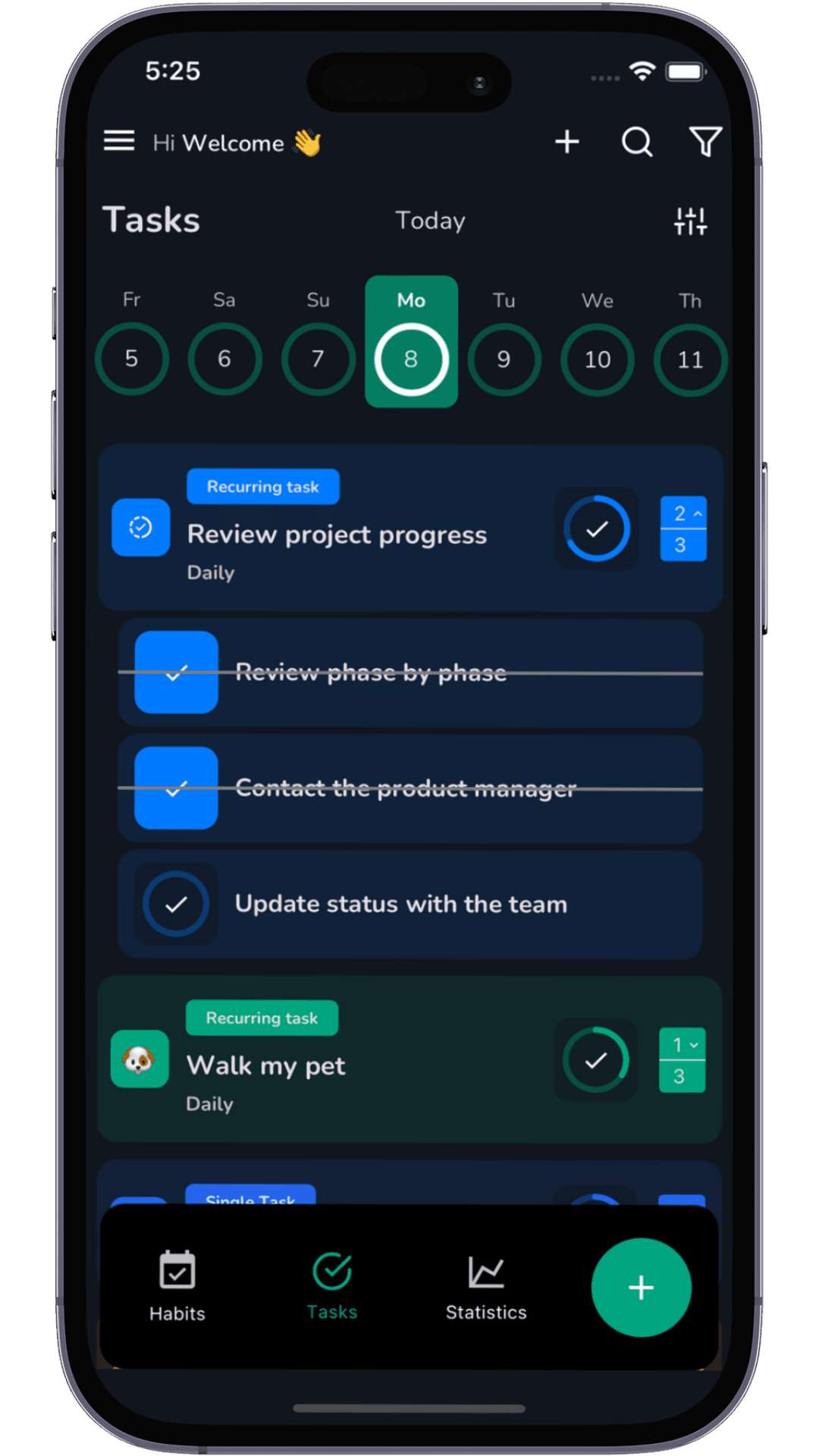 Create your tasks and be more productive